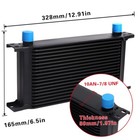 Oil Cooler 19 Rows 10an Stacked Plate Transmission Engine Cooler Universal Black