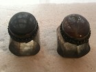 Pair Of Vintage Napkin Rings With Agates In Ornate Metal Settings