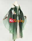 Medieval Renaissance Costume Elf Style Green Dress With Sleeves Cosplay Costume
