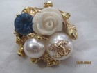 Chanel 1 Button   Gold Tone Metal Cc   24mm So Pretty
