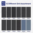 72pcs Sandpaper Sand Paper Sheets Assortment Wet Dry Wood Metal 120-3000 Grit