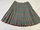 Vintage 60s Wool Plaid Pleated Skirt School Uniform Style Home Made 24  Waist