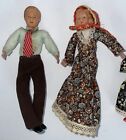 Vintage Dollhouse Family Miniature Dolls Father Mother Son Daughter Flexible