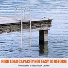 Aluminum Dock Ladder Boat Dock Ladder Removable 3 Steps With 500lbs Load