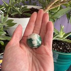 Green Flower Agate Crystal Sphere   15 