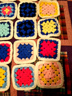 Lot Of 51 Granny Squares 5  X 5  For Crochet Afghan  Scarf  Pillows  Bags   More