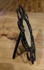 Vintage Style Ornate Metal Filigree Scroll Round Black Picture Frame Rare