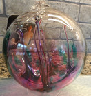 Nib Luke Adam Studio Art Glass 4   Wishing Ball Ornament Witches Orb  peacock 