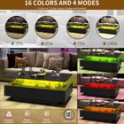 High Glossy 16 Color Led Black Coffee Table W  4 Drawers Storage For Living Room