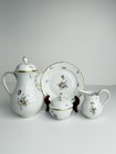 Hutschenreuther Dresden 8881 Porcelain Coffee Tea Set Floral Gold Trim Bavaria 