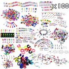 7-100pcs Body Piercing Kit Tongue Eyebrow Tragus Barbell Stud 14g 16g 18g 20g