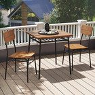 3-piece Dining Table Set For 2  Wood Square Kitchen Table   Chairs Set With Meta