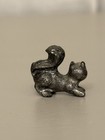 Vintage Pewter Squirrel Figurine Miniature Collectible Animal Sculpture