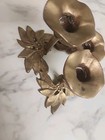 Antique Baroque Victorian Style Candle Holder Floral Brass 2  2 5  3  Tall