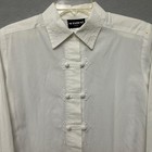 Notations Women Small Blouse White Vtg Victorian Edwardian Embroidered Button Up