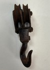 Antique Pulley Wheel Double Sheave Cast Iron Vintage Farm Barn Industrial Vgc