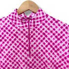 Ibkul Women s Long Sleeve Mock Neck Quarter Zip Golf Tennis Shirt Pink Plaid L