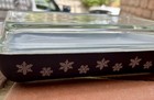 Vintage Jaj Pyrex Black Snowflake Space Saver Dish With Lid 