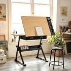 Drawing Table With Stool For Painting  Sketching  Crafting  Artist Workstation