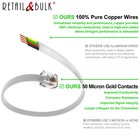  3 Pack  12 Foot Telephone Cord Rj11  6p4c  Professional Grade Phone Line Cable