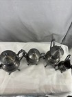 Vtg 1866 Simpson Hall Miller Co Triple Plate Silver Coffee Tea Pot Set Of 4 2100
