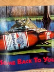 Vintage Original 1995 Budweiser Frogs Banner Sign Take Some Back To Your Pad