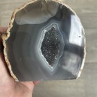 Polished Agate Geode Mineral Specimen With Quartz Crystal Druzy Centre