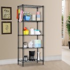 Black Kitchen Shelf - 5 Levels  Adjustable Height  Easy Assembly  1 Piece 