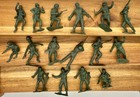 Vtg 1960s Marx Wwii Battleground Us Gi Soldiers Lot 16  dark Green  Vgc-gc -rare