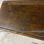 Antique 1889 Oak Sewing Machine Dovetail Wood Puzzle Box For Attachments