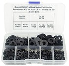 450pcs Black Nylon Flat Washer Assortment Kit  For M2 M2 5 M3 M4 M5 M6 M8 