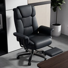 Big And Tall Office Chair 400lbs  Reclining Executive Chair With Footrest Black