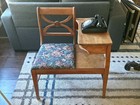 Vintage 1960 Mahogany Gossip Bench Table W  Western Electric 500 Rotary Phone