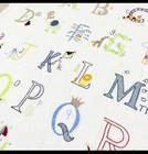 Handmade Alphabet Embroidered Hand Stitch Baby toddler Cotton Crib Quilt