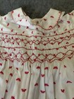 Vintage Polly Flinders Hand Smocked Dress White Red Butterflies Valentine Day 
