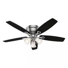 Oakhurst 52 In  Led Indoor Low Profile Brushed Nickel Ceiling Fan With Light Kit