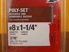 Red Head 35220 Poly-set Versatile And Removable Anchor  8 X 1 - 1 4  Sealed 25ct