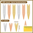 180 Pieces Metal Bookdarts Bookmarks Bulk Mini Tin Brass Book Line Marker Mixed