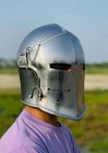Medieval Barbuta Steel Helmet Knight Larp Cosplay Wearable Helmet Christmas Gift