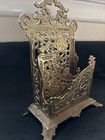 Vintage  Letter Holder Desk Caddy Metal brass