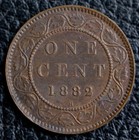 Old Canadian Coin 1882 H One Cent Large Cent Bronze - Victoria - Nice Details