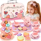 Kids Plastic Tea Party Set For Toddlers   Girls Ages 3-8     Flower Teapot Set