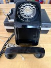 Vintage Itt Black Rotary Wall Telephone    Classic Corded Wall Phone     Retro 1980s