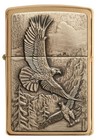Zippo Soaring Eagles Emblem Brushed Brass Windproof Pocket Lighter  20854