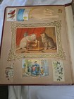1870s Victorian Scrap Book Of 300  Trade Cards  Die Cuts  Some Stamps Etc  