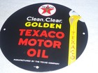 Vintage 1948 Clean  Clear Texaco Motor Oil 11 3 4  Porcelain Metal Gasoline Sign