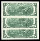 Set Of 3  2 Dollar Bills 2017 Crisp Gem Uncirculated 3 Pack Consecutive Serials
