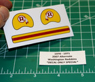 1970 - 1971 Washington Redskins Diecut Football Gumball Helmets  decals Only 
