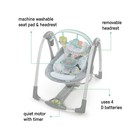 Ingenuity Swing  n Go 5-speed Baby Swing - Foldable  Portable  2 Plush Toys     