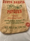 South Dakota Popcorn Co  Printed Cotton Feed Sack Bag  2 Lb Yellow Popping Corn